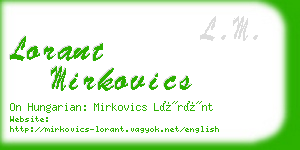 lorant mirkovics business card